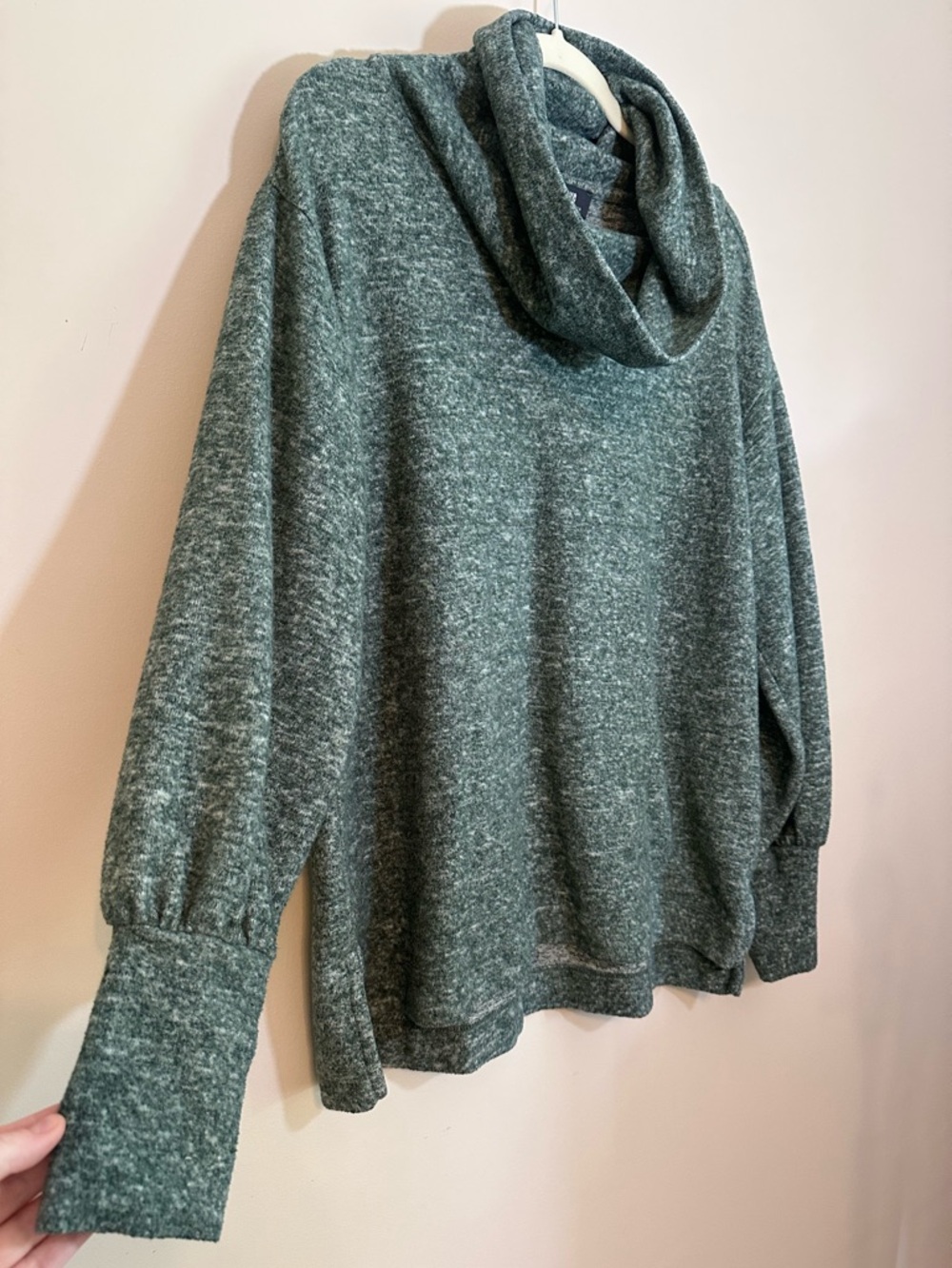 Maeve Anthropologie Womens Green Cowl Neck Sweater Size M Cozy Cottagecore Fall